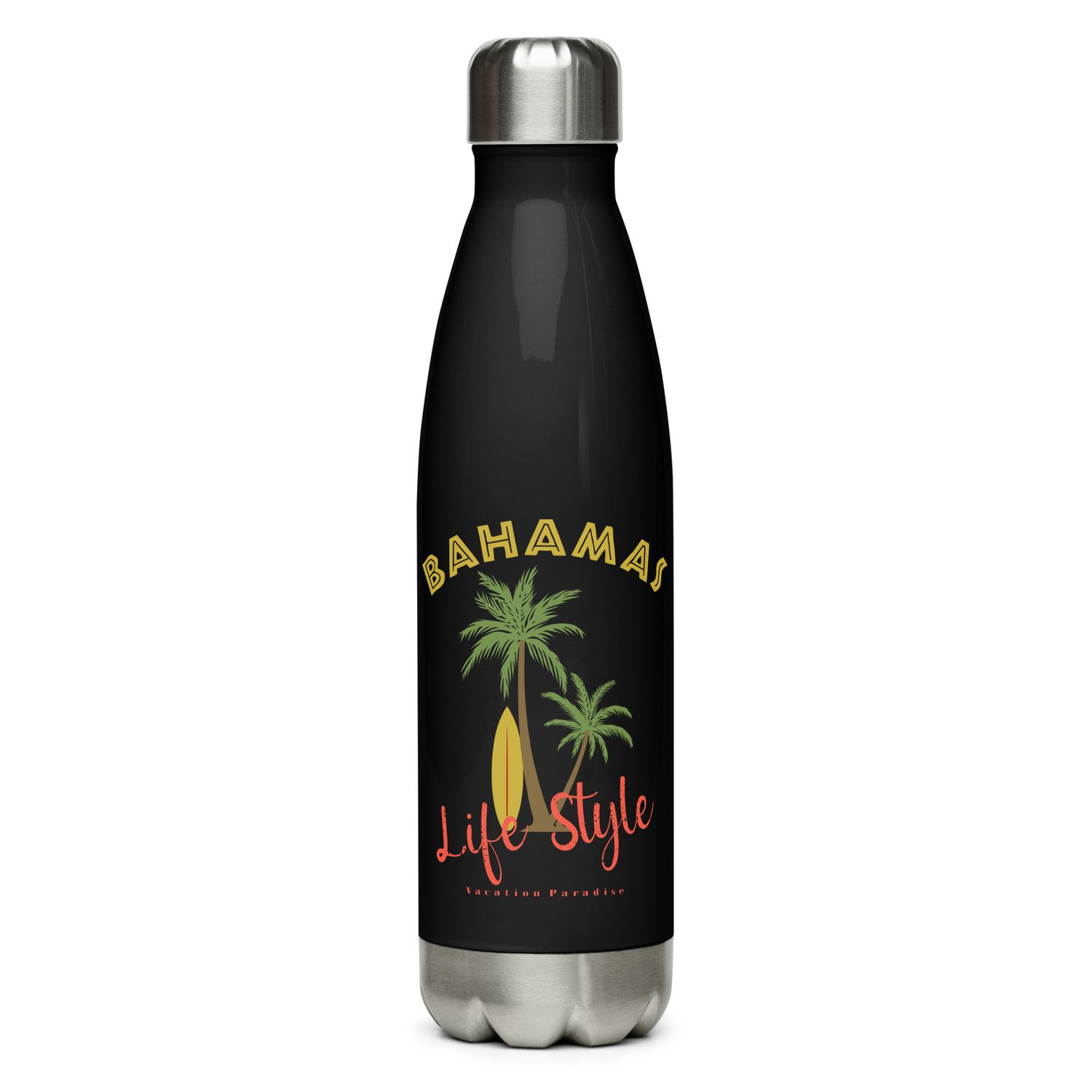 Bahamas Tropical Life Style, Tourist Vacation Stainless Steel Water Bottle