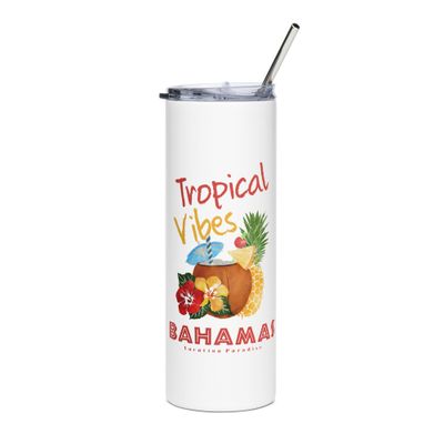 Bahamas Tropical Vibes, Tourist Vacation Stainless Steel Tumbler