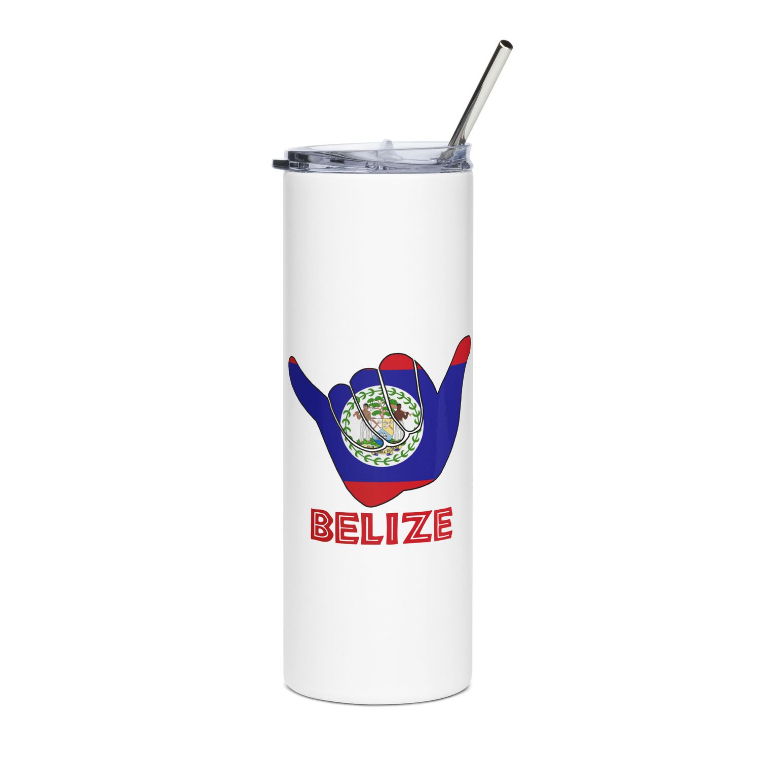 Belize Shaka Hang Loose Belize Flag Stainless Steel Tumbler