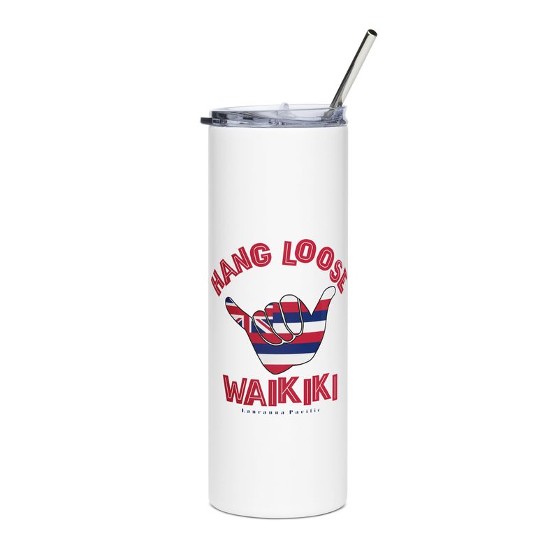 Waikiki Shaka Hang Loose Hawaiian Flag Stainless Steel Tumbler