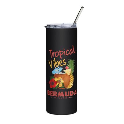 Bermuda Tropical Vibes, Tourist Vacation Stainless Steel Tumbler