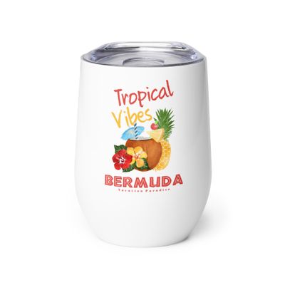 Bermuda Tropical Vibes, Tourist Vacation Wine Tumbler