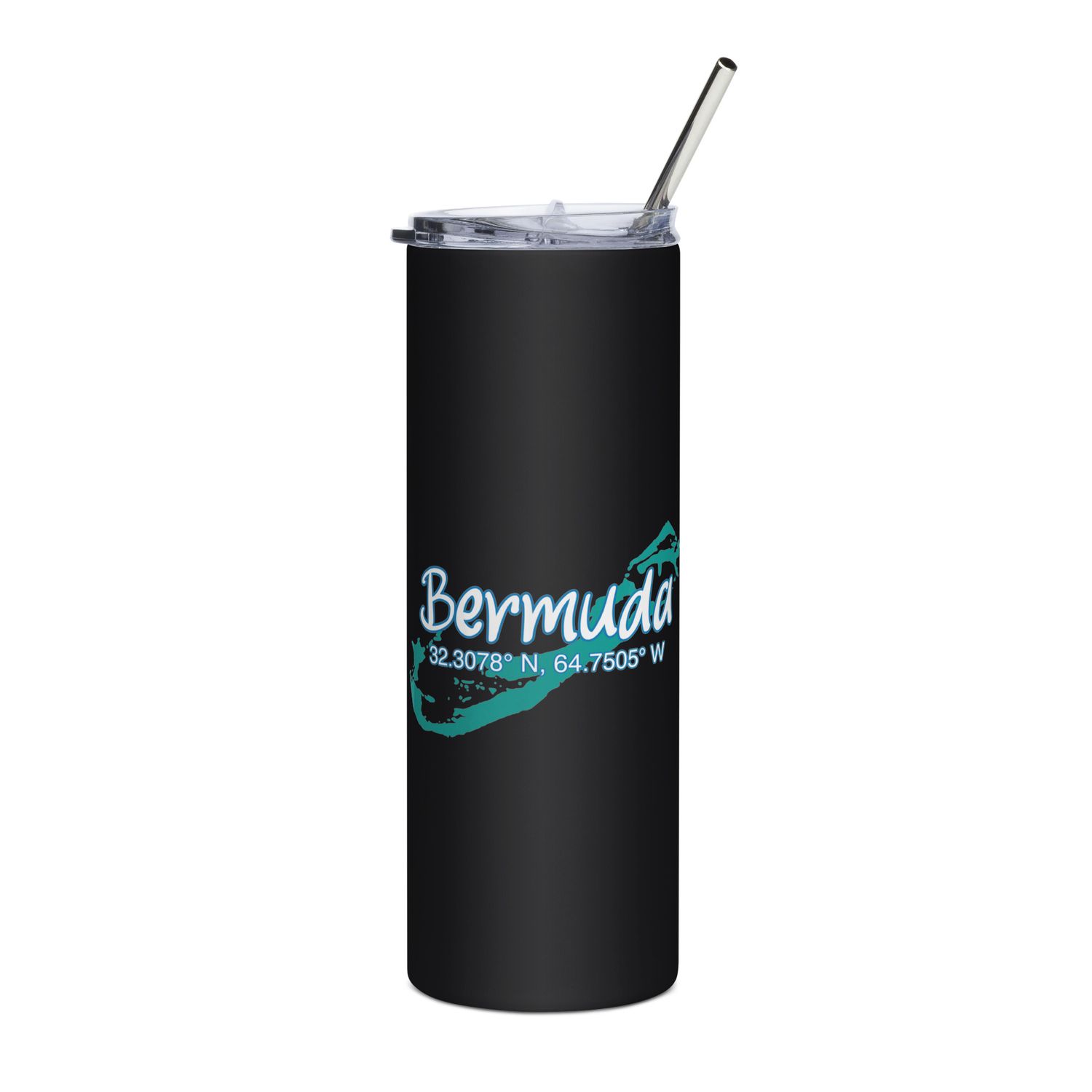 Bermuda Island Coordinates, Tourist Vacation Stainless Steel Tumbler