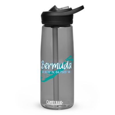 Bermuda Island Coordinates, Tourist Vacation Sports Water Bottle