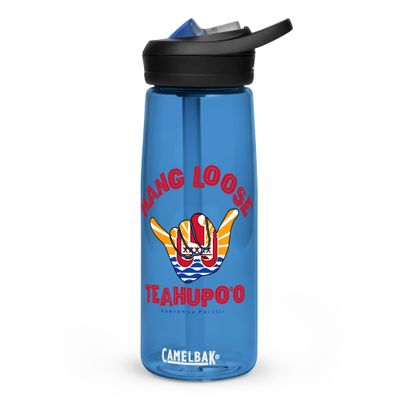 Teahupoo Shaka Hang Loose Tahiti Flag Sports Water Bottle