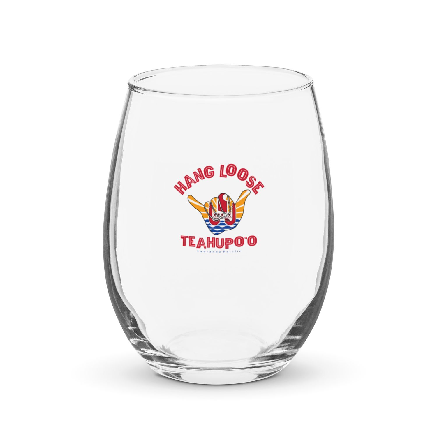 Teahupoo Shaka Hang Loose Tahiti Flag Stemless Wine Glass