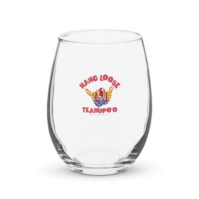 Teahupoo Shaka Hang Loose Tahiti Flag Stemless Wine Glass