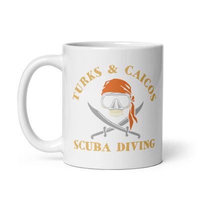 Turks and Caicos Pirate Scuba Diver White Coffee Mug