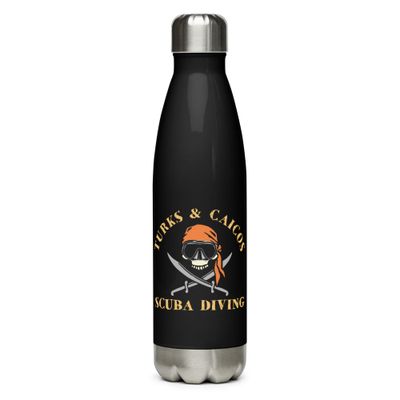 Turks and Caicos Pirate Scuba Diver Stainless Steel Water Bottle