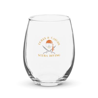 Turks and Caicos Pirate Scuba Diver Stemless Wine Glass