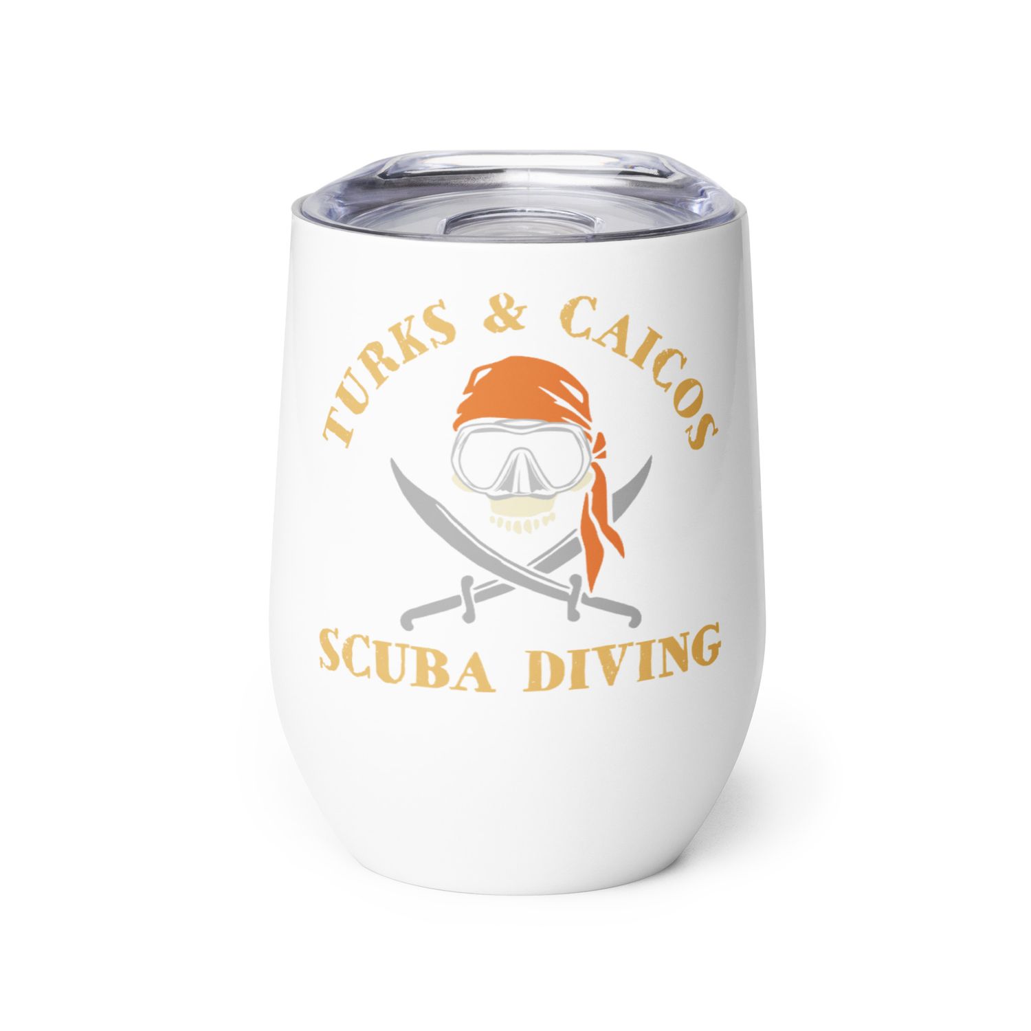 Turks and Caicos Pirate Scuba Diver Wine Tumbler