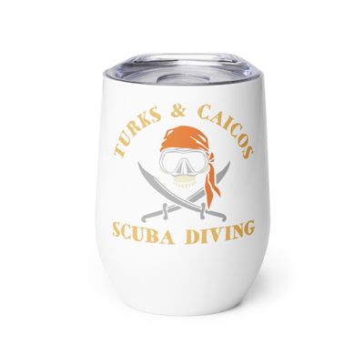 Turks and Caicos Pirate Scuba Diver Wine Tumbler