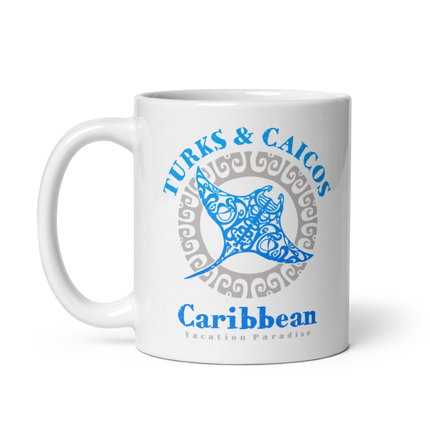 Manta Ray Turks and Caicos Tribal Tattoo White Coffee Mug