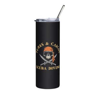 Turks and Caicos Pirate Scuba Diver Stainless Steel Tumbler