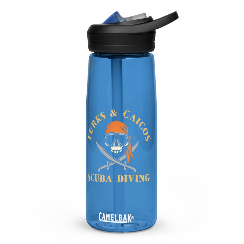 Turks and Caicos Pirate Scuba Diver Sports Water Bottle