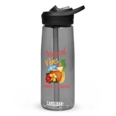 Turks and Caicos Tropical Vibes, Tourist Vacation Sports Water Bottle