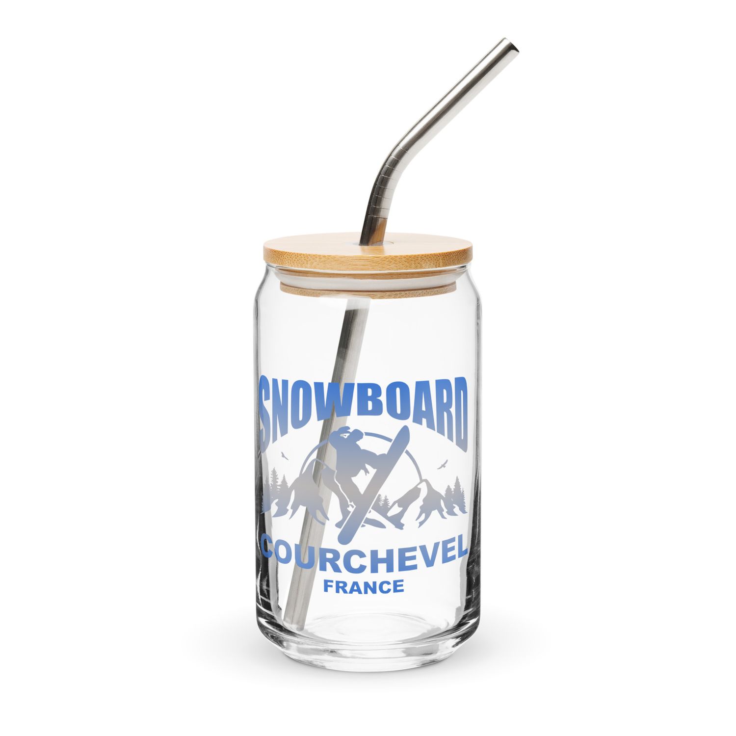 Snowboard Rider Courchevel France Can-Shaped Glass