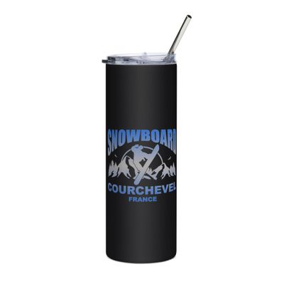 Snowboard Rider Courchevel France Stainless Steel Tumbler