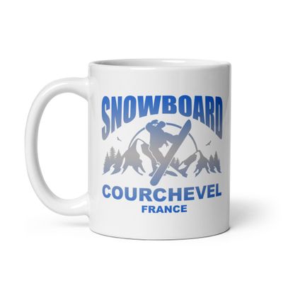 Snowboard Rider Courchevel France White Coffee Mug