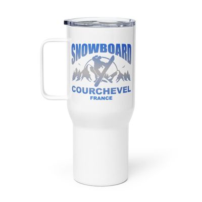 Snowboard Rider Courchevel France Travel Mug with a Handle