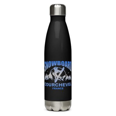 Snowboard Rider Courchevel France Stainless Steel Water Bottle
