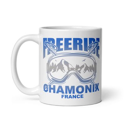 Freeride Skiing Chamonix France White Coffee Mug