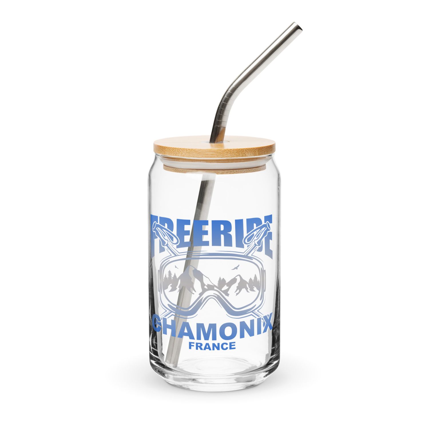 Freeride Skiing Chamonix France Can-Shaped Glass