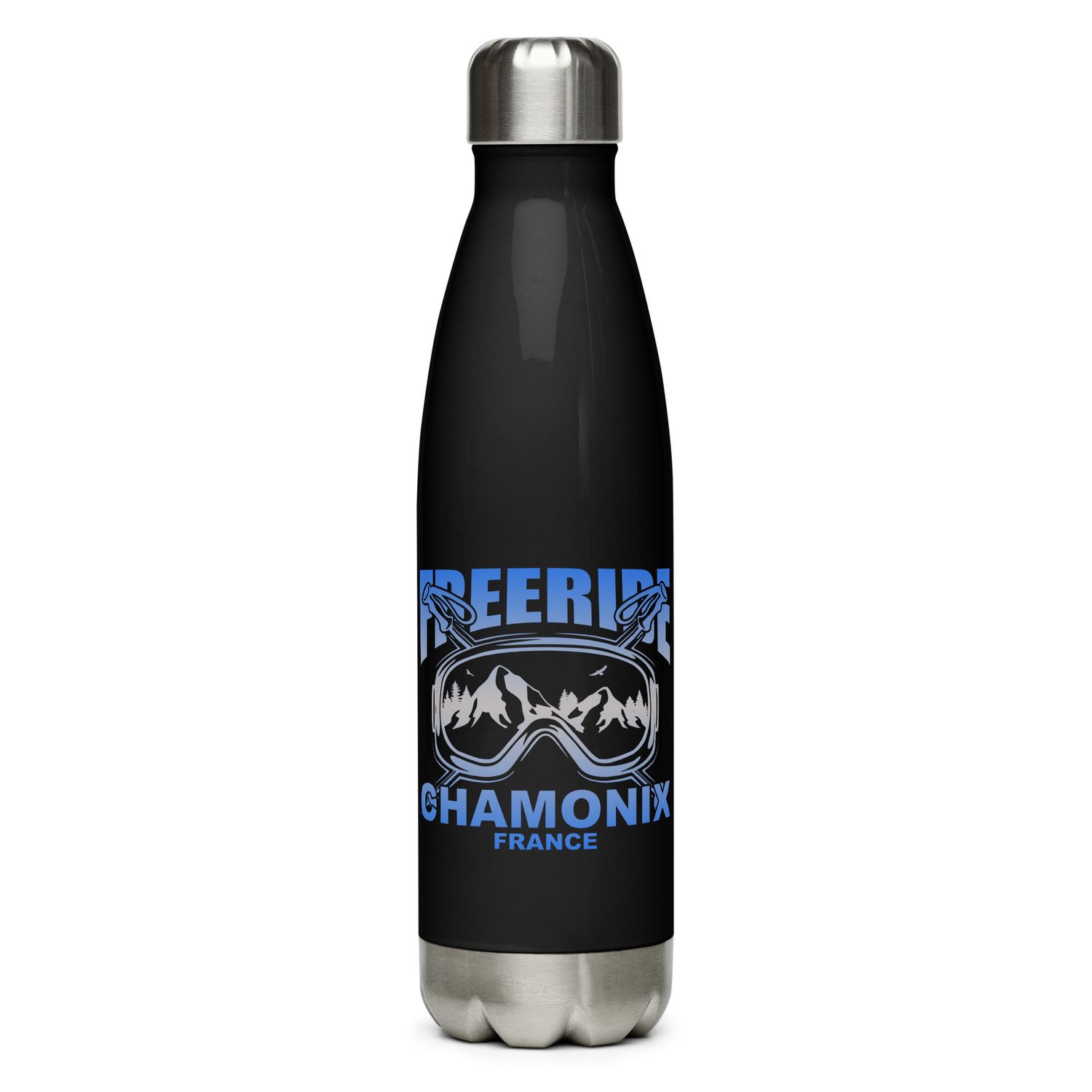 Freeride Skiing Chamonix France Stainless Steel Water Bottle