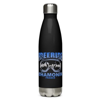 Freeride Skiing Chamonix France Stainless Steel Water Bottle