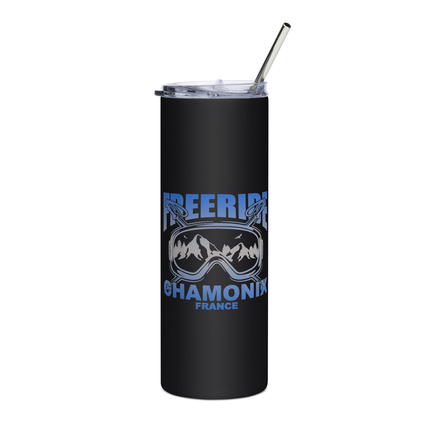 Freeride Skiing Chamonix France Stainless Steel Tumbler