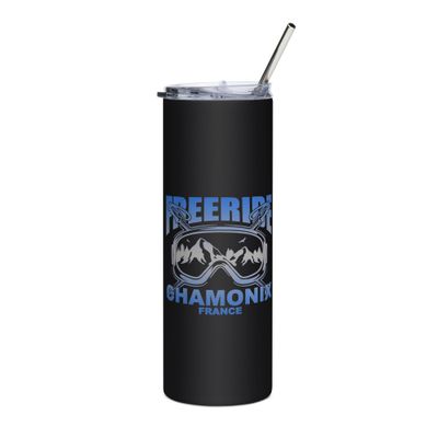 Freeride Skiing Chamonix France Stainless Steel Tumbler