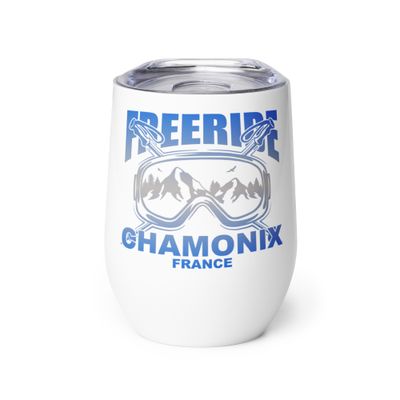 Freeride Skiing Chamonix France Wine Tumbler