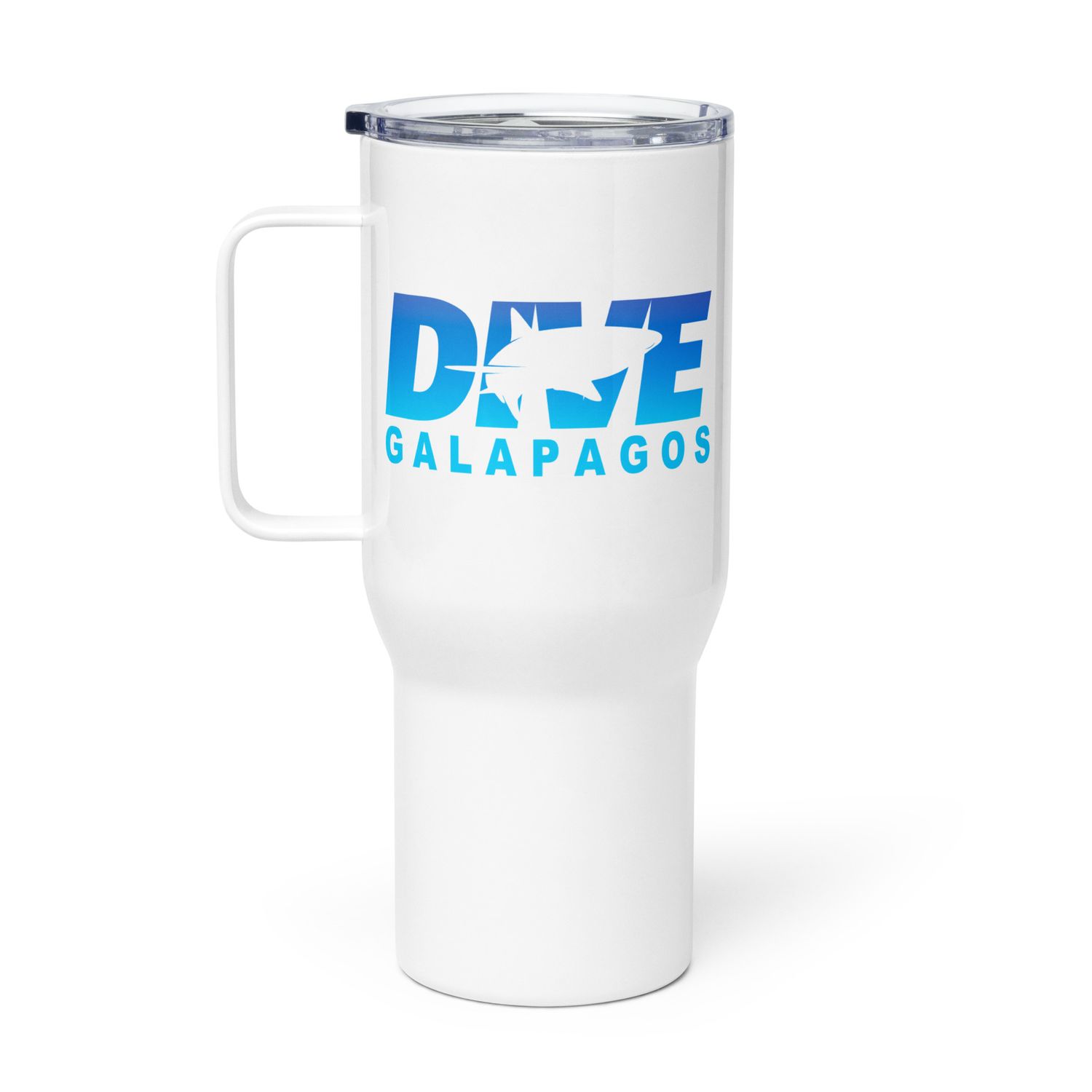Dive Galapagos with Sharks, Scuba Diving at the Galapagos Islands Travel Mug with a Handle
