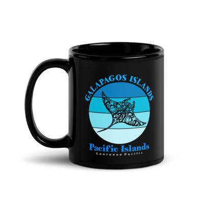 Manta Ray Galapagos Islands Ocean Black Coffee Mug