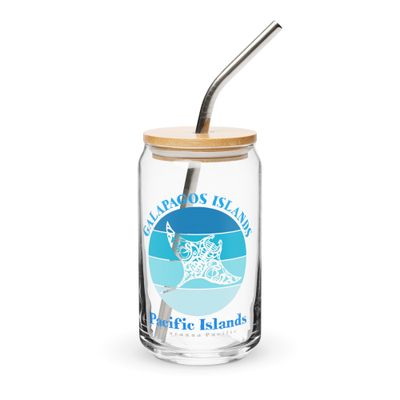 Manta Ray Galapagos Islands Ocean Can-Shaped Glass