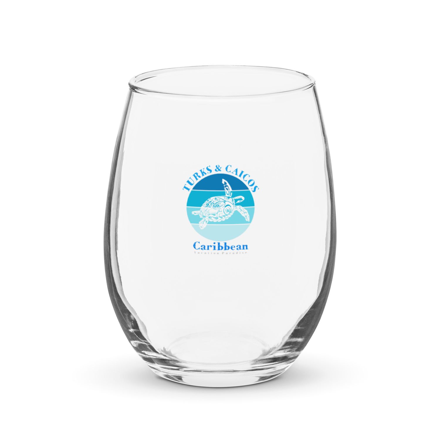 Sea Turtle Turks and Caicos Ocean Stemless Wine Glass