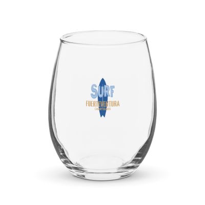Surf Fuerteventura, Surfing Fuerteventura in the Canary Islands, Surfboard Stemless Wine Glass
