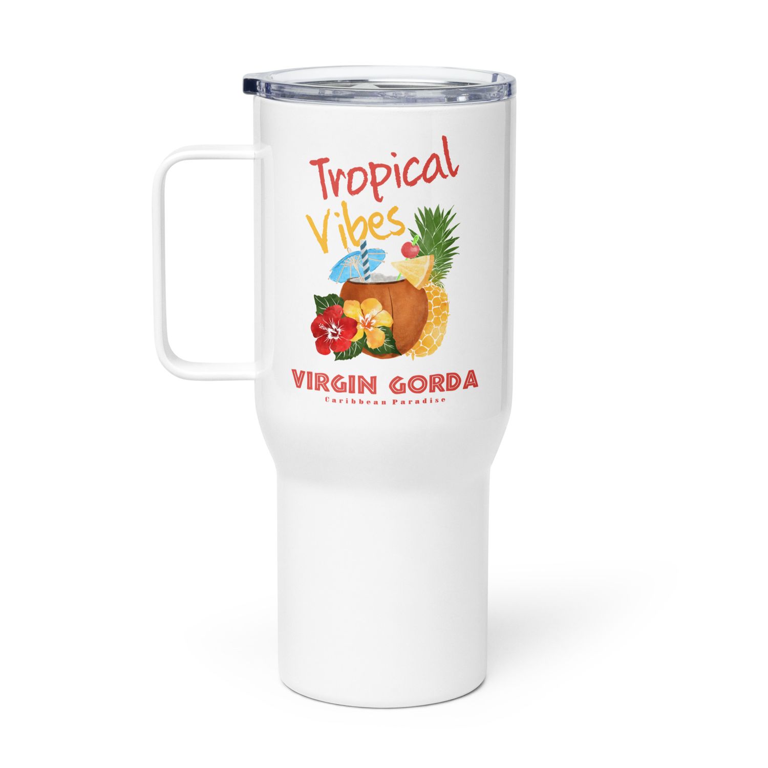 Virgin Gorda Tropical Vibes, Tourist Vacation Travel Mug with a Handle
