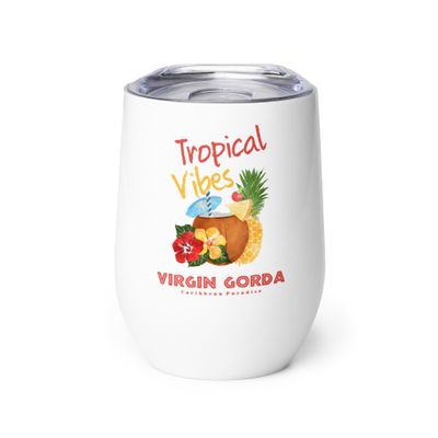 Virgin Gorda Tropical Vibes, Tourist Vacation Wine Tumbler