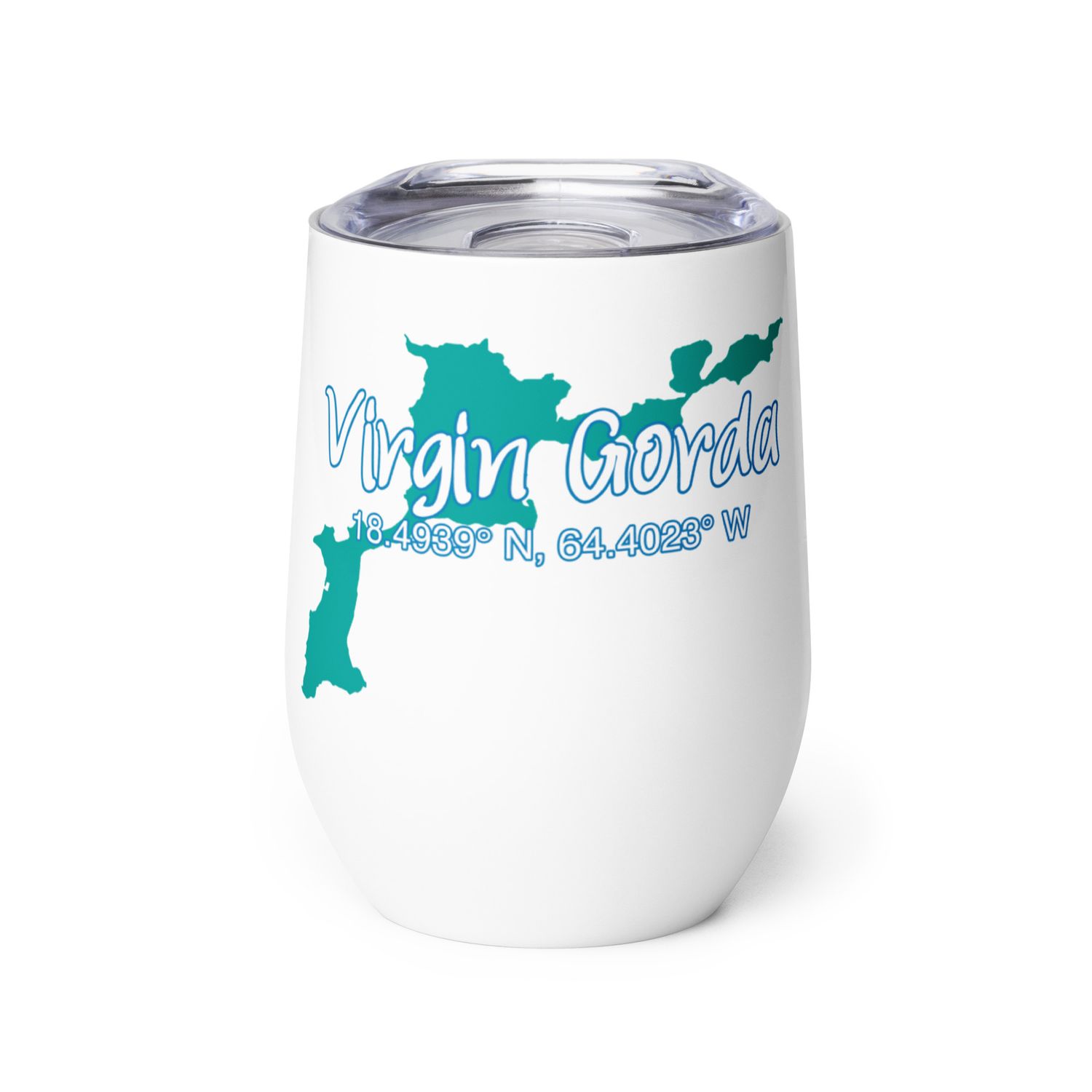 Virgin Gorda Island Coordinates, Tourist Vacation Wine Tumbler