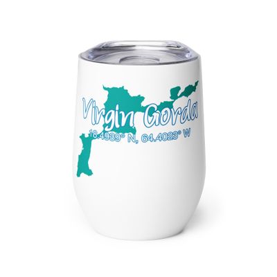 Virgin Gorda Island Coordinates, Tourist Vacation Wine Tumbler