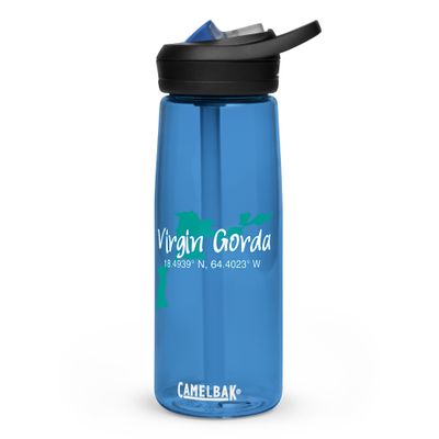 Virgin Gorda Island Coordinates, Tourist Vacation Sports Water Bottle