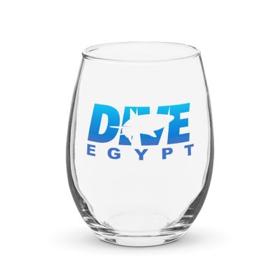 Dive Egypt with Shark, Scuba Diving in Egypt Stemless Wine Glass