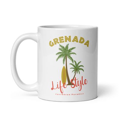 Grenada Tropical Life Style, Tourist Vacation White Coffee Mug