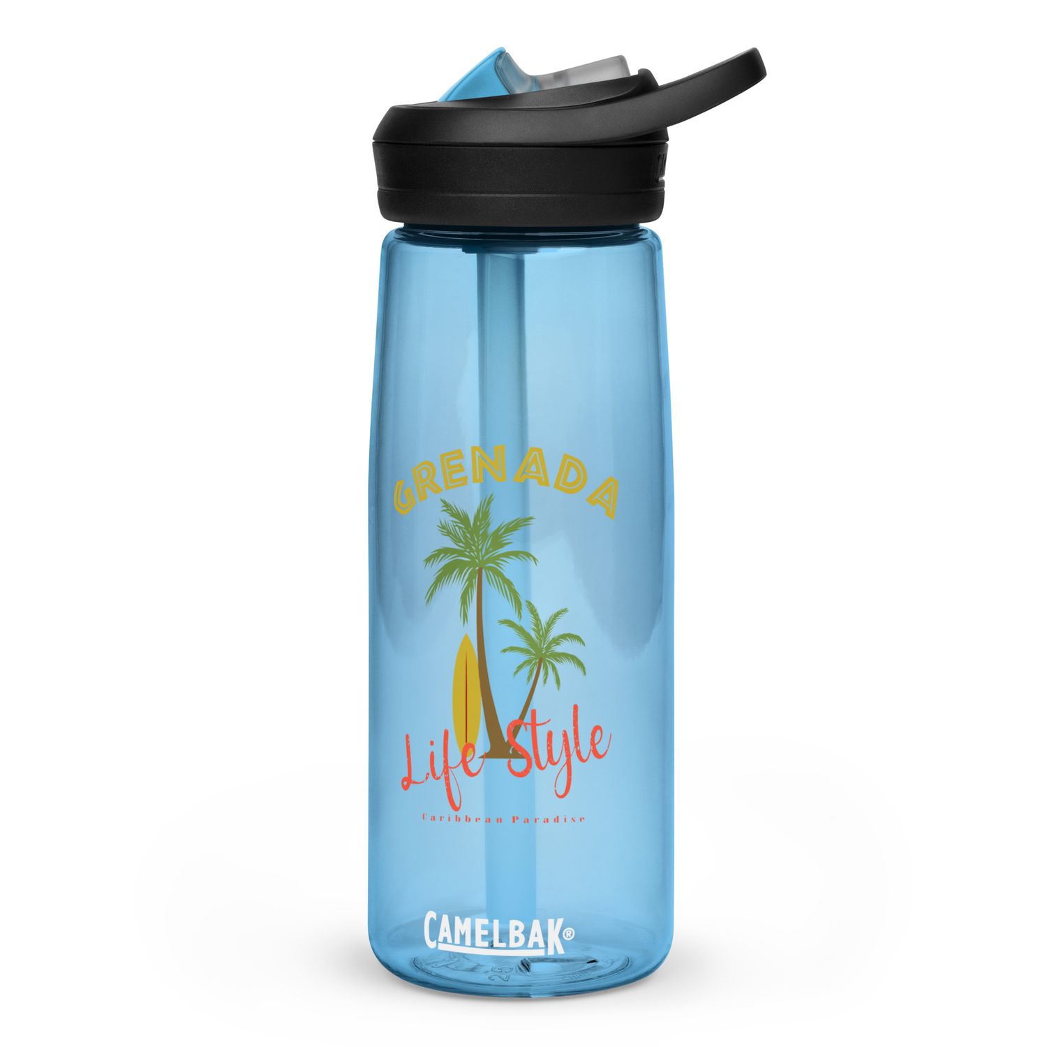 Grenada Tropical Life Style, Tourist Vacation Sports Water Bottle