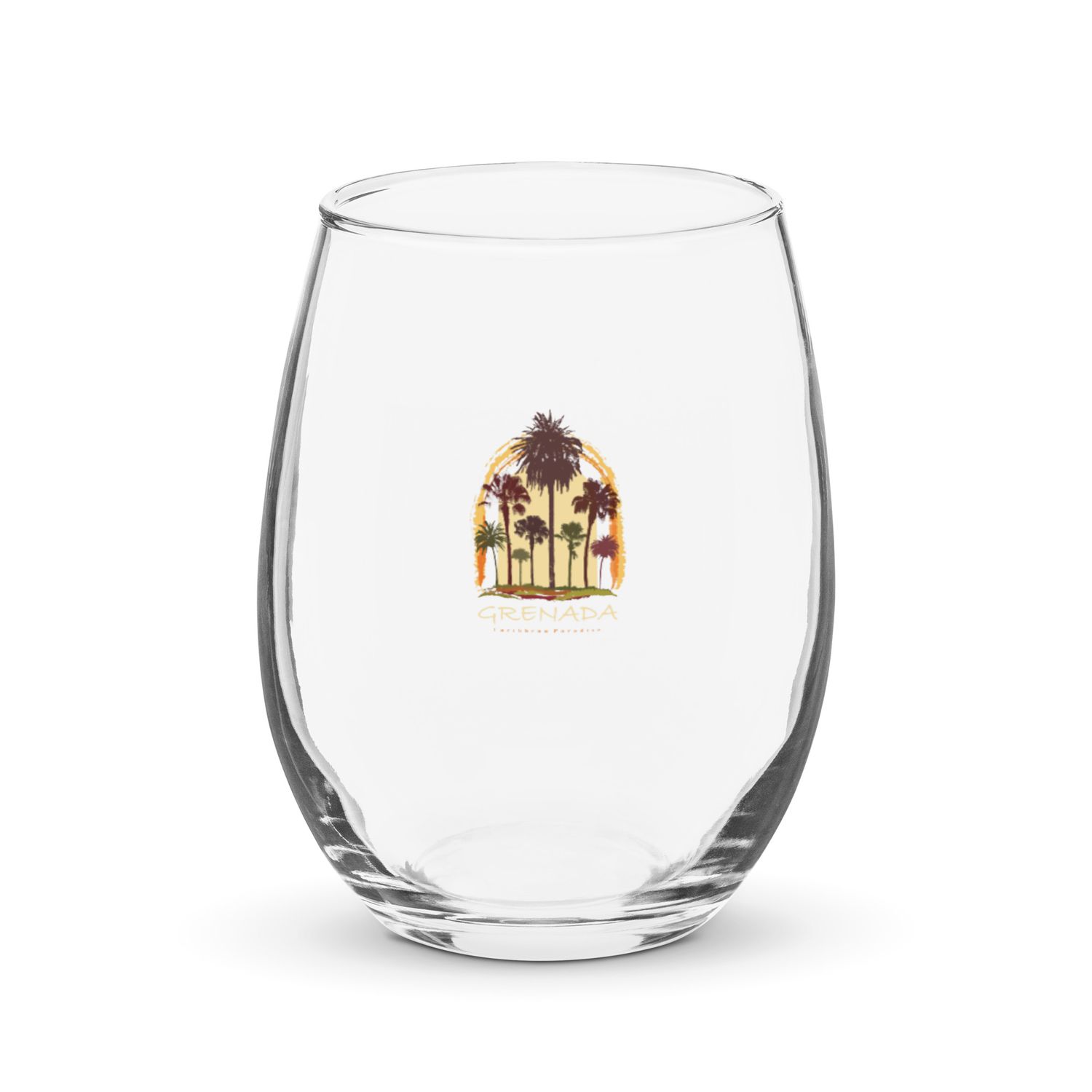 Grenada Paradise Travel, Tourist Vacation Stemless Wine Glass