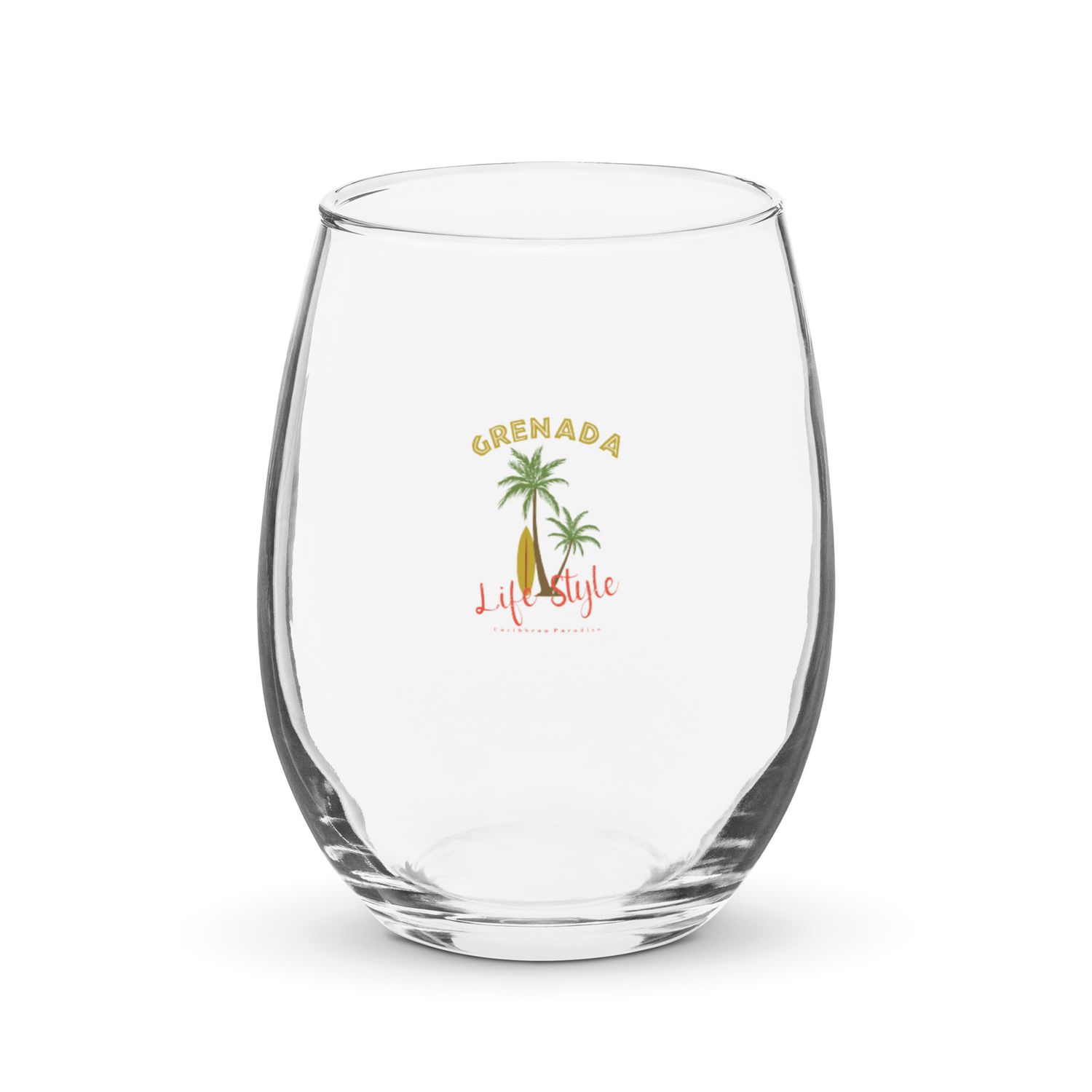 Grenada Tropical Life Style, Tourist Vacation Stemless Wine Glass