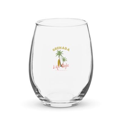 Grenada Tropical Life Style, Tourist Vacation Stemless Wine Glass