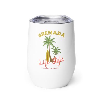 Grenada Tropical Life Style, Tourist Vacation Wine Tumbler