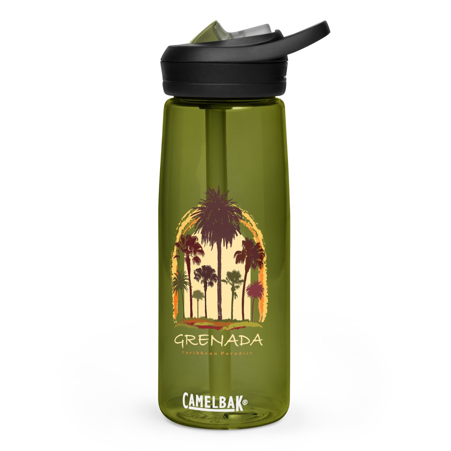 Grenada Paradise Travel, Tourist Vacation Sports Water Bottle
